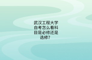 武汉工程大学自考怎么看科目是必修还是选修？